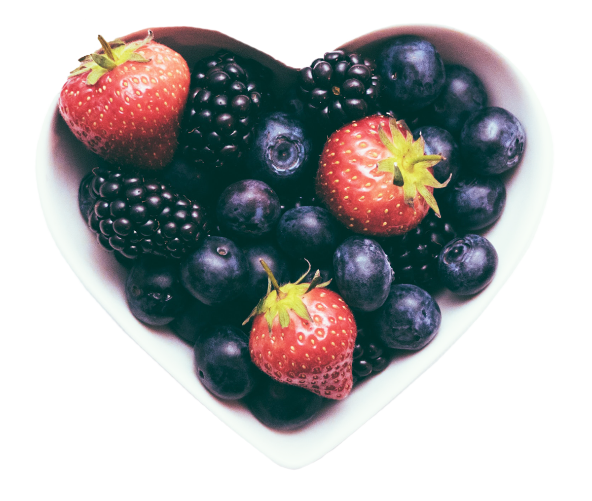 Fruit in a Bowl Shaped like a Heart